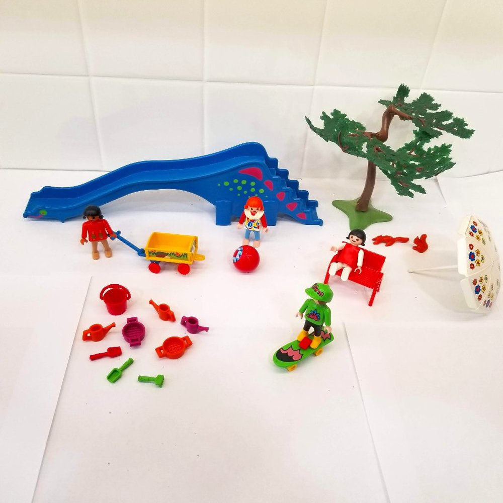 Playmobil Playground Park Dinosaur Slide Bench Skateboard Children Vintage